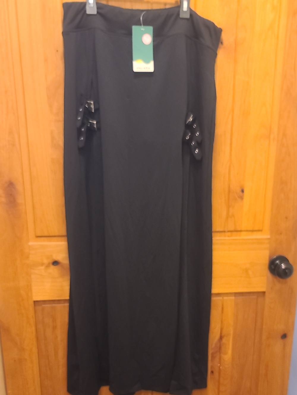 Halara Black Women's Maxi Dress with Lace-Up Details
